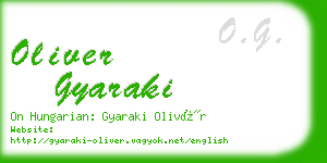 oliver gyaraki business card